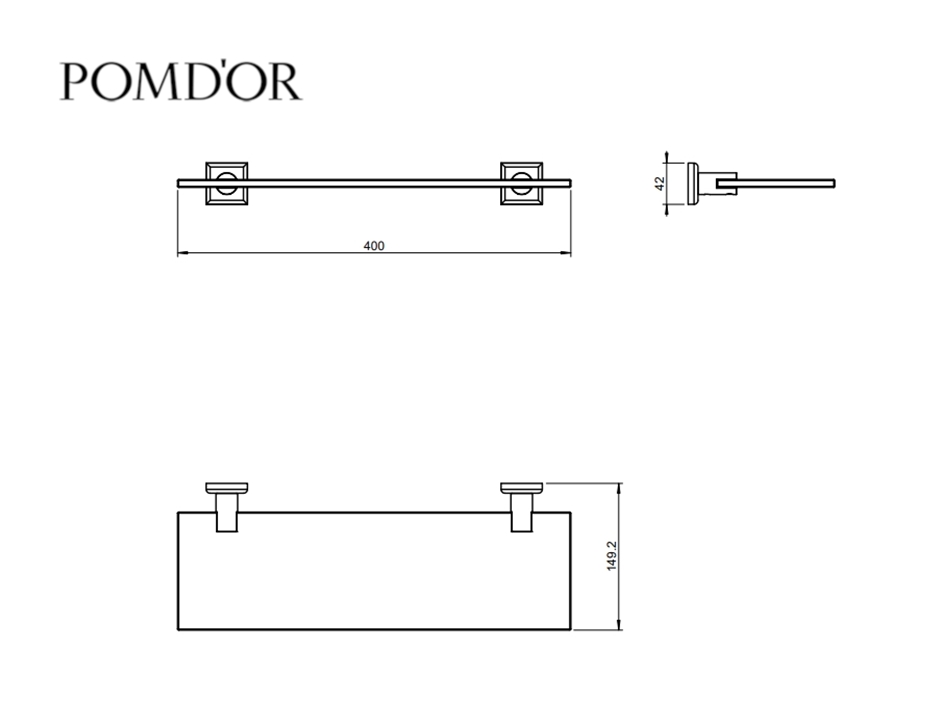 Estante vidrio cromo kubic class Pomdor 